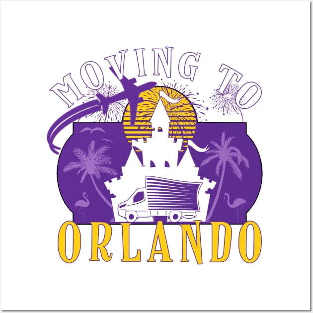 Vintage Worn Moving to Orlando Florida to the Magic Tee Wall Art by Joaddo